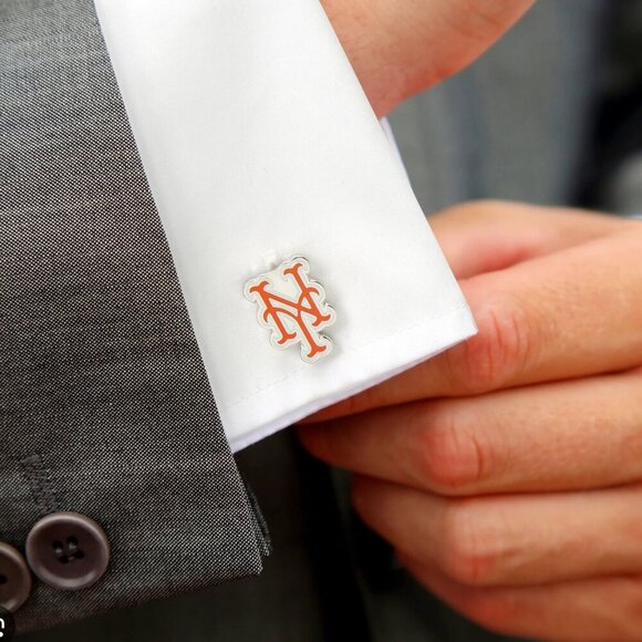 MLB New York Mets Team Logo Tie Clip & Cufflinks Baseball Gift Box - Picture 4 of 10